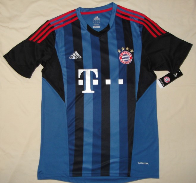 13-14 Bayern Munich Away Black&Blue Jersey Shirt - Click Image to Close